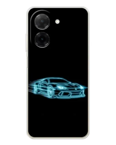 Чехол для Xiaomi Poco C71 с картинкой «Неоновый контур Lamborghini»