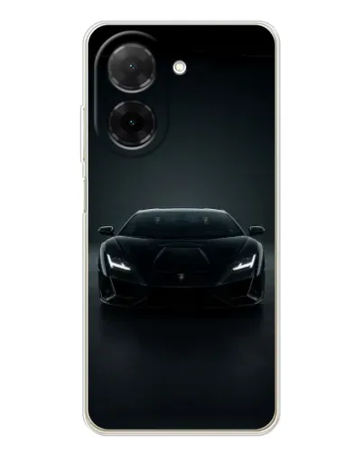 Чехол для Xiaomi Poco C71 с картинкой «Черный Lamborghini Aventador»