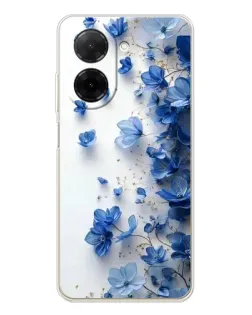 Чехол для Xiaomi Poco C71 с картинкой «Голубой цветочный каскад» Чехол для Xiaomi Poco C71 с картинкой «Голубой цветочный каскад»