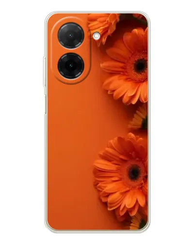 Чехол для Xiaomi Poco C71 с картинкой «Оранжевые герберы»
