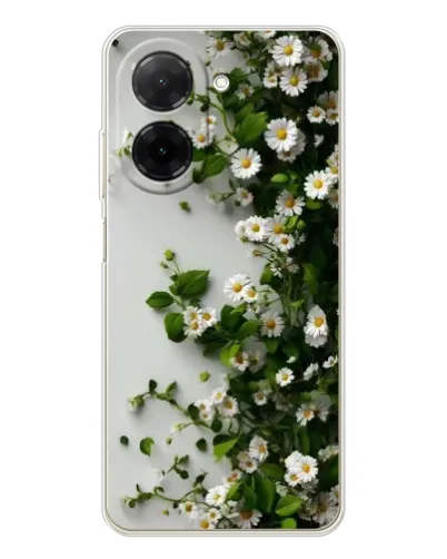 Чехол для Xiaomi Poco C71 с картинкой «Ветка мелких белых цветов»