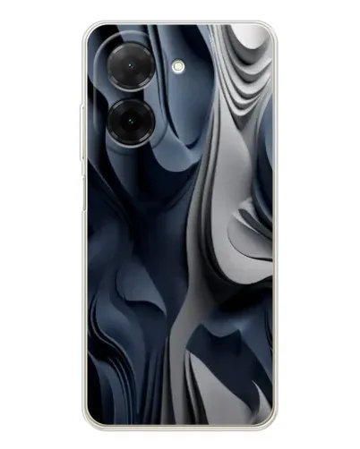 Чехол для Xiaomi Poco C71 с картинкой «Объемные синие складки»