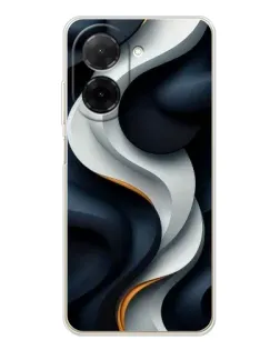 Чехол для Xiaomi Poco C71 с картинкой «Объемные черно-белые ленты» Чехол для Xiaomi Poco C71 с картинкой «Объемные черно-белые ленты»