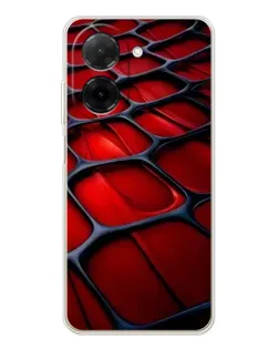 Чехол для Xiaomi Poco C71 с картинкой «Красная глянцевая сетка» Чехол для Xiaomi Poco C71 с картинкой «Красная глянцевая сетка»
