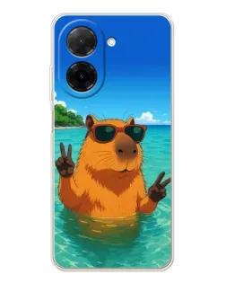 Чехол для Xiaomi Poco C71 с картинкой «Морская капибара» Чехол для Xiaomi Poco C71 с картинкой «Морская капибара»