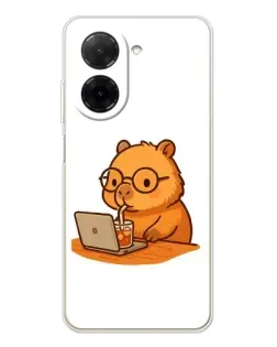 Чехол для Xiaomi Poco C71 с картинкой «Капибара с ноутбуком» Чехол для Xiaomi Poco C71 с картинкой «Капибара с ноутбуком»