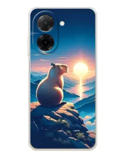 Чехол для Xiaomi Poco C71 с картинкой «Закат солнца с капибарой» Чехол для Xiaomi Poco C71 с картинкой «Закат солнца с капибарой»