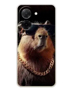 Чехол для Xiaomi Poco C71 с картинкой «Капибара золотая цепь» Чехол для Xiaomi Poco C71 с картинкой «Капибара золотая цепь»