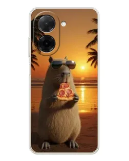 Чехол для Xiaomi Poco C71 с картинкой «Капибара с пиццей» Чехол для Xiaomi Poco C71 с картинкой «Капибара с пиццей»
