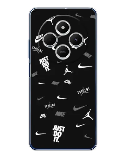 Чехол для Xiaomi Poco C75 с картинкой «Nike Black Pattern» Чехол для Xiaomi Poco C75 с картинкой «Nike Black Pattern»