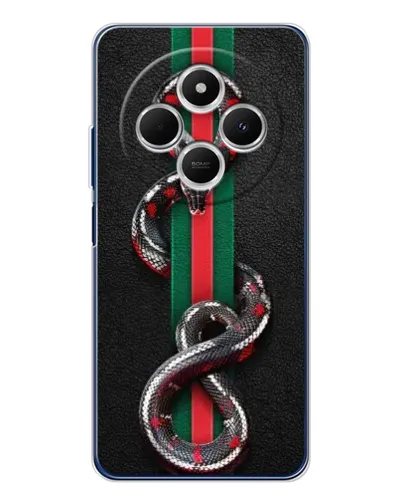 Чехол для Xiaomi Poco C75 с картинкой «Gucci — змея на полосе» Чехол для Xiaomi Poco C75 с картинкой «Gucci — змея на полосе»