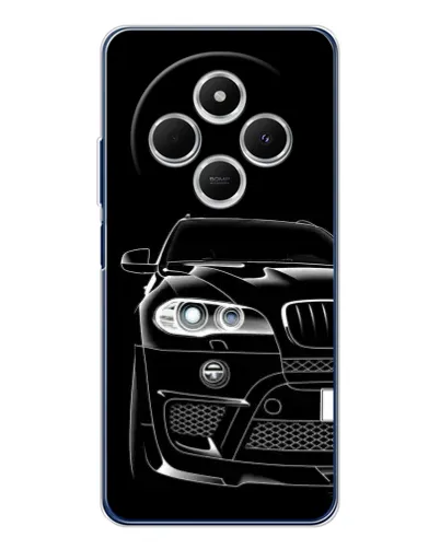Чехол для Xiaomi Poco C75 с картинкой «Темный силуэт BMW»