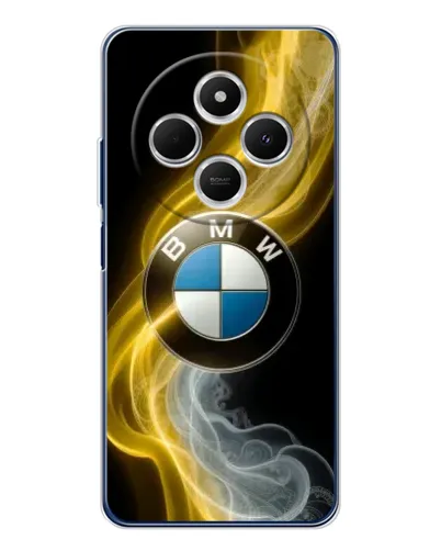 Чехол для Xiaomi Poco C75 с картинкой «Золотистый дым BMW»