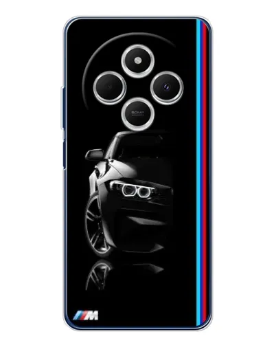 Чехол для Xiaomi Poco C75 с картинкой «Силуэт BMW в темноте»