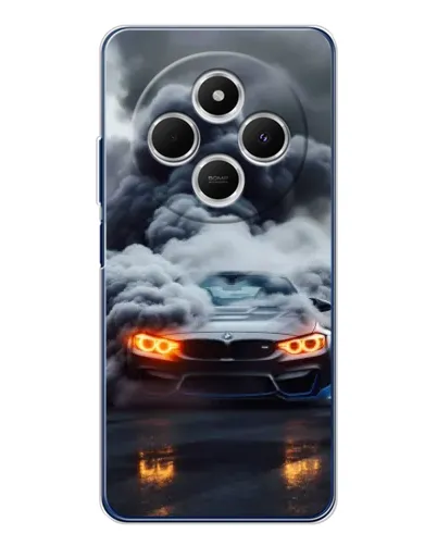 Чехол для Xiaomi Poco C75 с картинкой «BMW в дыму»