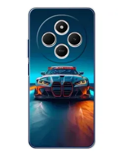 Чехол для Xiaomi Poco C75 с картинкой «BMW — огни неона» Чехол для Xiaomi Poco C75 с картинкой «BMW — огни неона»