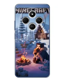 Чохол для Xiaomi Poco C75 з картинкою «Зимовий Minecraft»