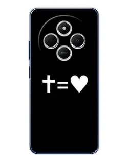 Чехол для Xiaomi Poco C75 с картинкой «Крест и Сердце»