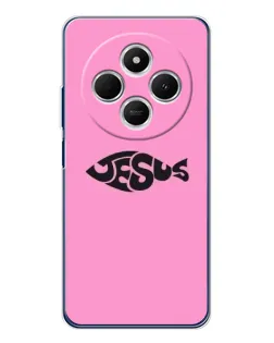 Чехол для Xiaomi Poco C75 с картинкой «Розовый символ  Jesus»