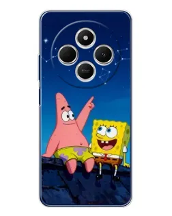 Чехол для Xiaomi Poco C75 с картинкой «Губка Боб и Патрик ночью» Чехол для Xiaomi Poco C75 с картинкой «Губка Боб и Патрик ночью»