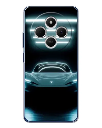 Чехол для Xiaomi Poco C75 с картинкой «Tesla в неоне»