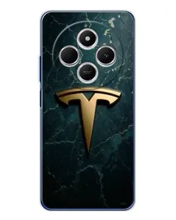 Чехол для Xiaomi Poco C75 с картинкой «Мраморная Tesla Gold»
