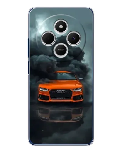 Чехол для Xiaomi Poco C75 с картинкой «Audi в облаках дыма»