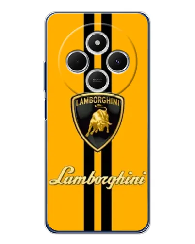 Чехол для Xiaomi Poco C75 с картинкой «Lamborghini Stripe желтый»