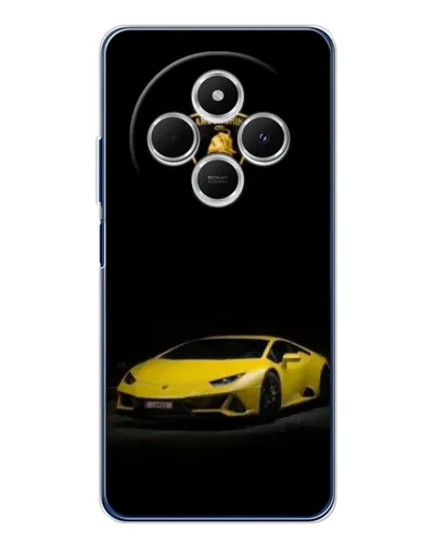 Чехол для Xiaomi Poco C75 с картинкой «Lamborghini желтый акцент»