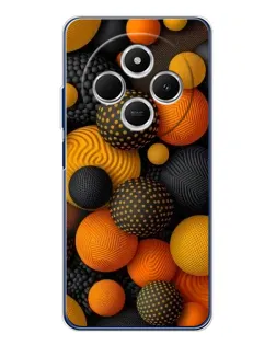 Чехол для Xiaomi Poco C75 с картинкой «Объемные оранжевые сферы» Чехол для Xiaomi Poco C75 с картинкой «Объемные оранжевые сферы»