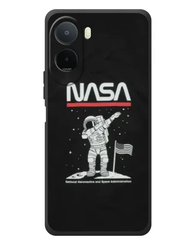 Чехол для Xiaomi Poco C81 Pro с картинкой «NASA — шагаем по Луне»