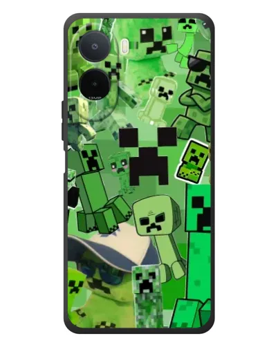 Чехол для Xiaomi Poco C81 Pro с картинкой «Криперы Minecraft»