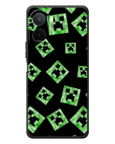Чехол для Xiaomi Poco C81 Pro с картинкой «Паттерн с криперами»