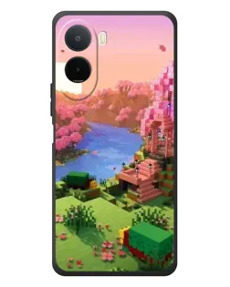 Чехол для Xiaomi Poco C81 Pro с картинкой «Розовое дерево Minecraft»