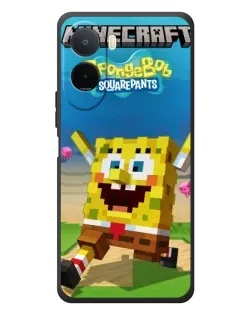 Чехол для Xiaomi Poco C81 Pro с картинкой «Губка Боб Minecraft»