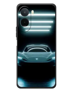 Чехол для Xiaomi Poco C81 Pro с картинкой «Tesla в неоне»