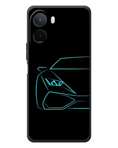 Чехол для Xiaomi Poco C81 Pro с картинкой «Голубой силуэт Lamborghini»
