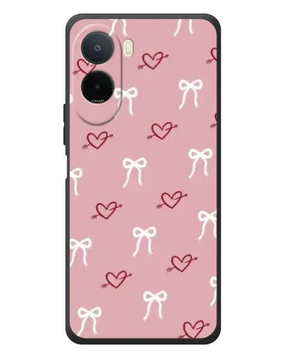 Чехол для Xiaomi Poco C81 Pro с картинкой «Сердца и банты»