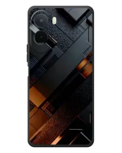 Чехол для Xiaomi Poco C81 Pro с картинкой «Черные геометрические блоки»
