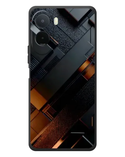 Чехол для Xiaomi Poco C81 Pro с картинкой «Черные геометрические блоки»