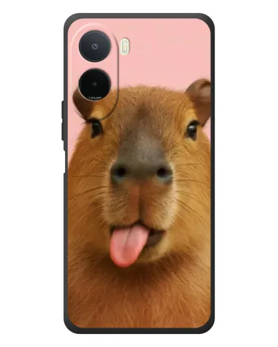 Чехол для Xiaomi Poco C81 Pro с картинкой «Капибара с языком»