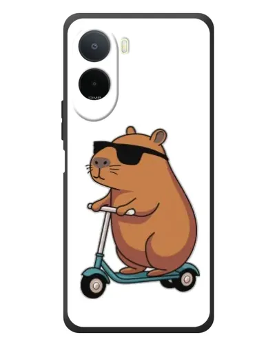 Чехол для Xiaomi Poco C81 Pro с картинкой «Капибара на самокате»