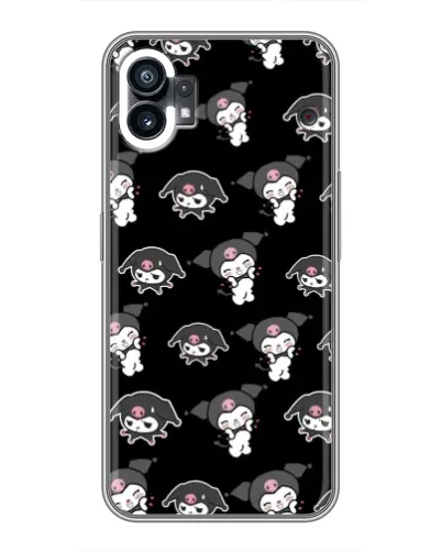 Чехол для Xiaomi Poco C81x с картинкой «Черный паттерн Kuromi»