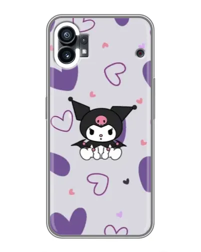 Чехол для Xiaomi Poco C81x с картинкой «Kuromi и лавандовые сердца»