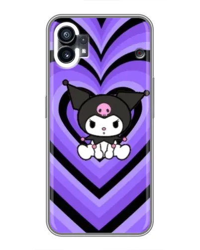 Чехол для Xiaomi Poco C81x с картинкой «Kuromi и фиолетовые сердца»