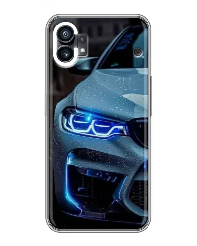 Чехол для Xiaomi Poco C81x с картинкой «Взгляд BMW с синими фарами»