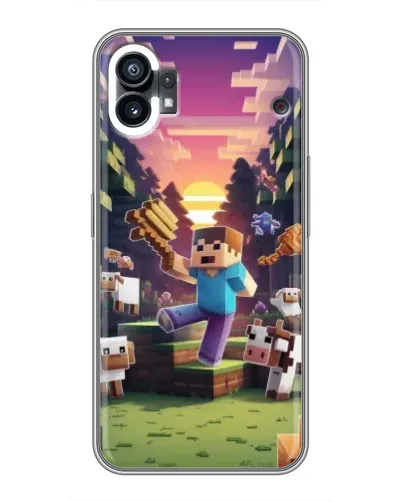 Чехол для Xiaomi Poco C81x с картинкой «Стив на ферме»