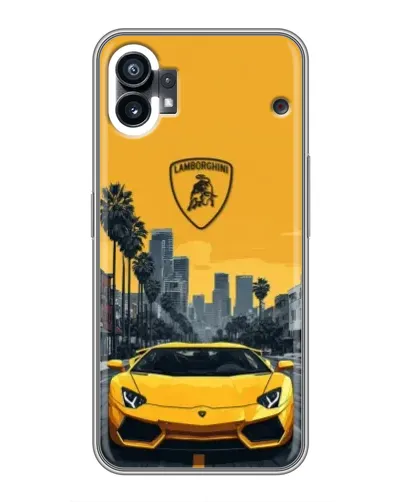 Чехол для Xiaomi Poco C81x с картинкой «Желтый Lamborghini город» Чехол для Xiaomi Poco C81x с картинкой «Желтый Lamborghini город»