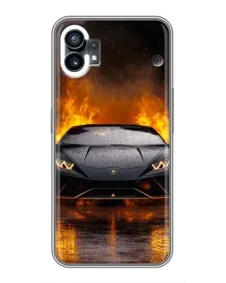 Чехол для Xiaomi Poco C81x с картинкой «Lamborghini в огне»