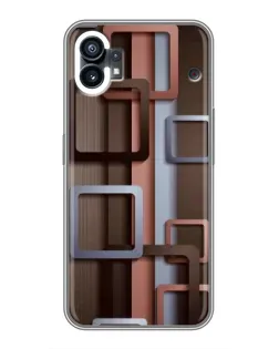 Чехол для Xiaomi Poco C81x с картинкой «Коричневые объемные квадраты»